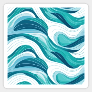 Ephemeral Crests: Hokusai Waves Reimagined Sticker